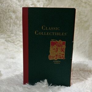 Fishing Santa Figurine - Green and Red